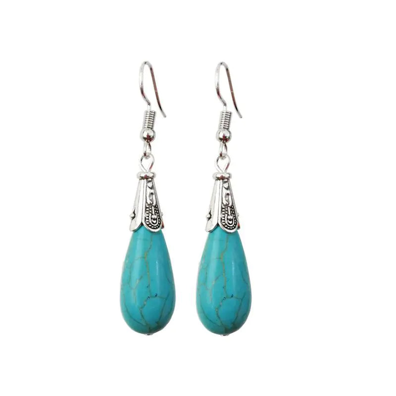 Teardrop Earrings with Turquoise