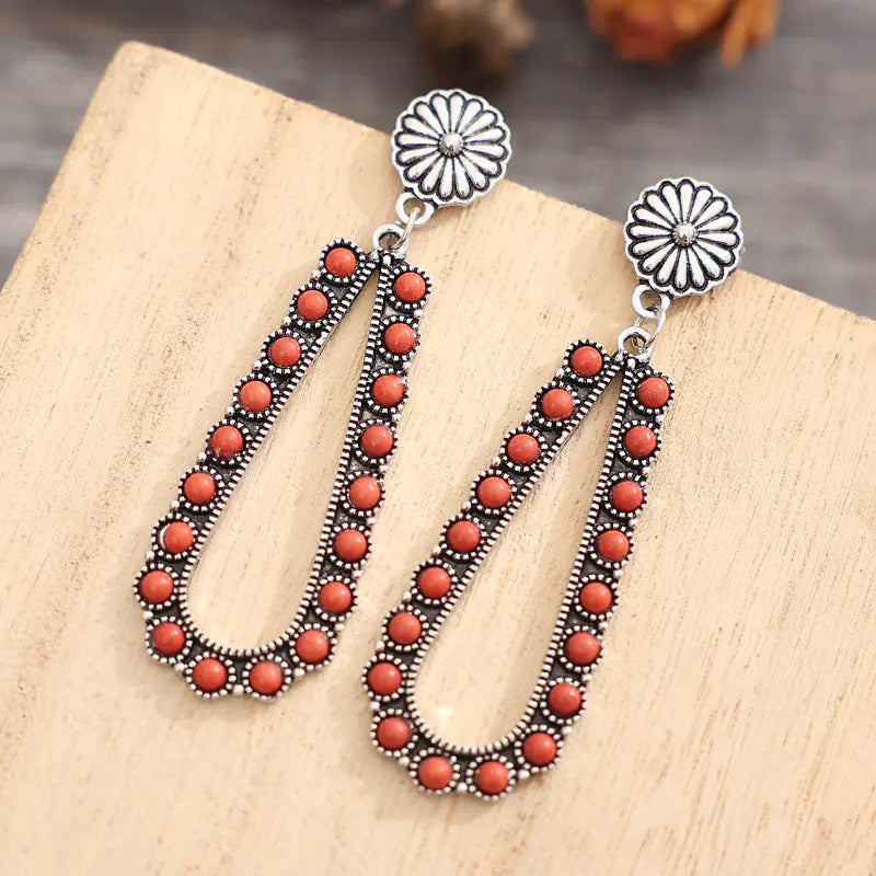 Vintage Teardrop Western Earrings