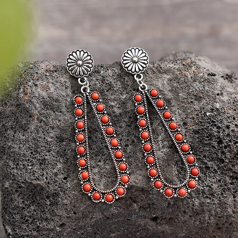 Vintage Teardrop Western Earrings