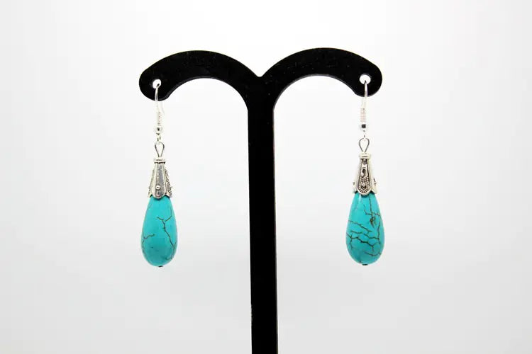 Teardrop Earrings with Turquoise