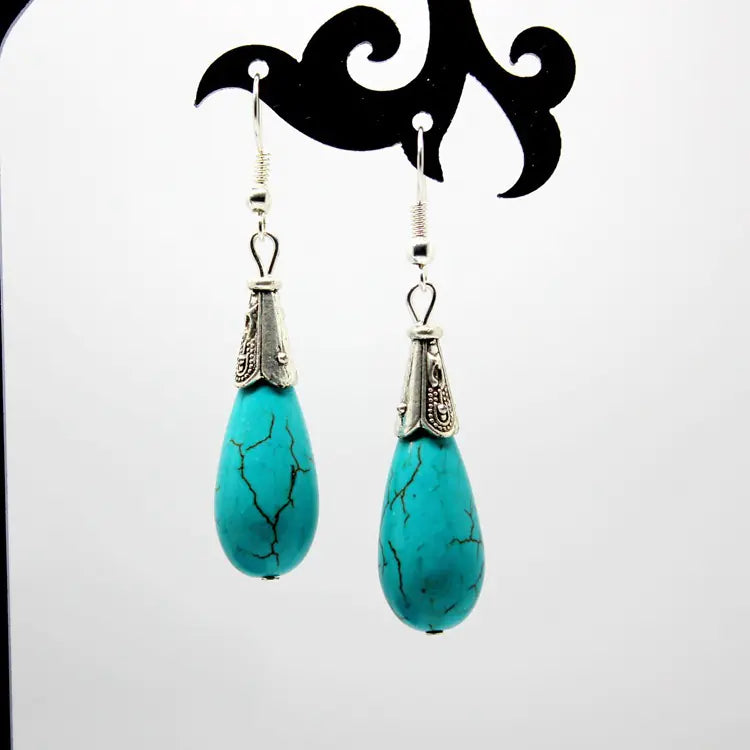 Teardrop Earrings with Turquoise