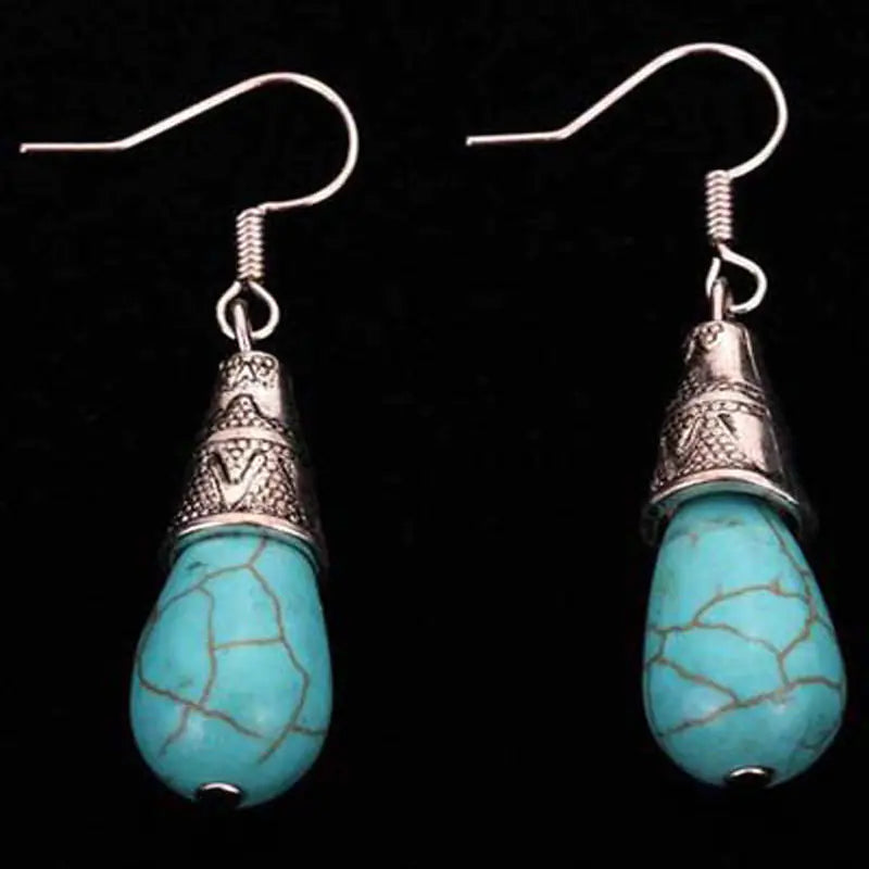 Teardrop Earrings with Turquoise