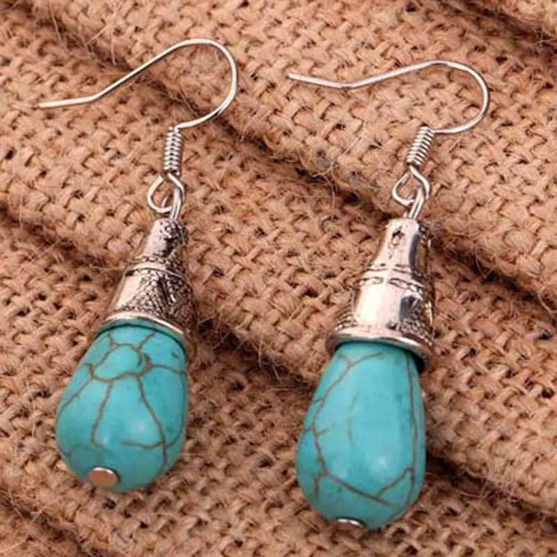 Teardrop Earrings with Turquoise