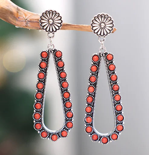 Vintage Teardrop Western Earrings
