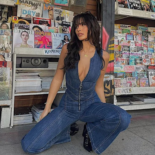 Western Denim Jumpsuit