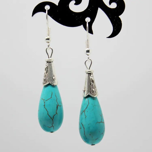 Teardrop Earrings with Turquoise