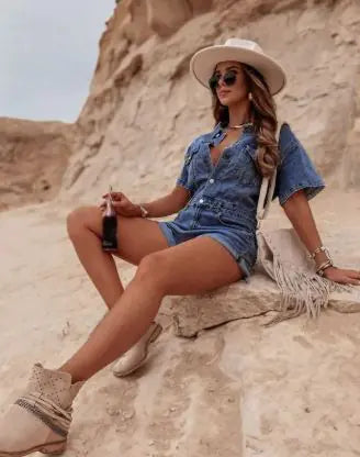 Denim Jumpsuit One-piece